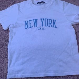 brandy Melville white and blue New York T-shirt🤍